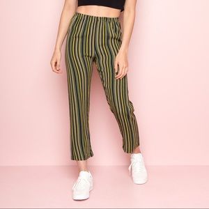 BRANDY MELVILLE yellow striped flowy pants